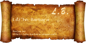 Léhn Barbara névjegykártya